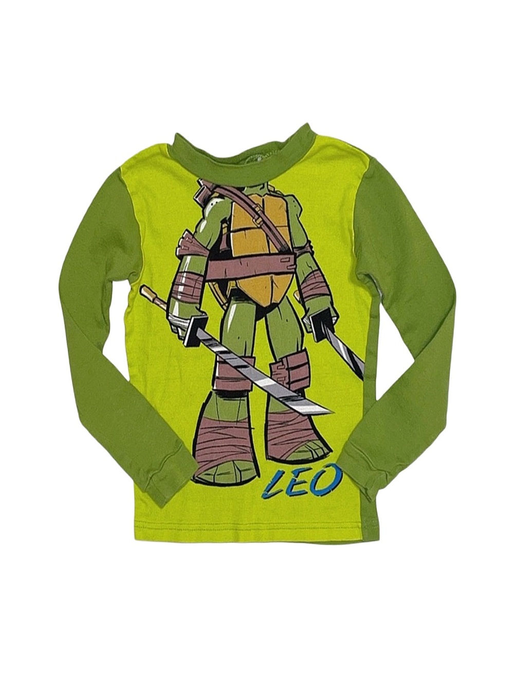 NICKELODEON Boy's Green Teenage Mutant Ninja Turtle Long Sleeve Pajama Top 4/5
